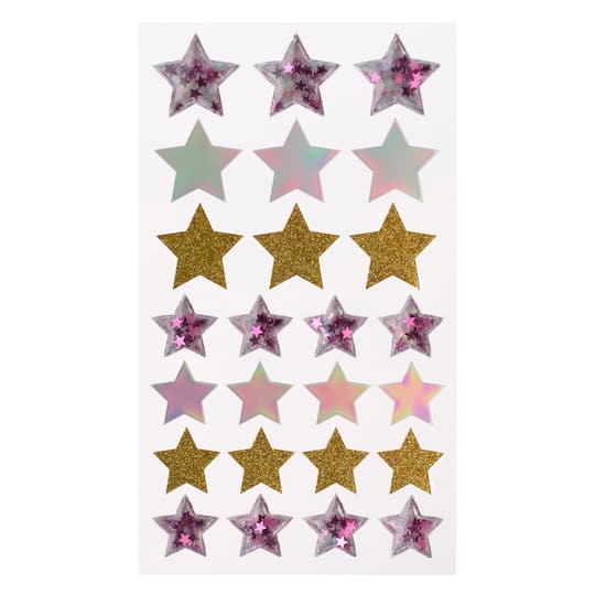 12 Packs: 25 ct. (300 total) Sparkle Mix Star Stickers by Recollections™